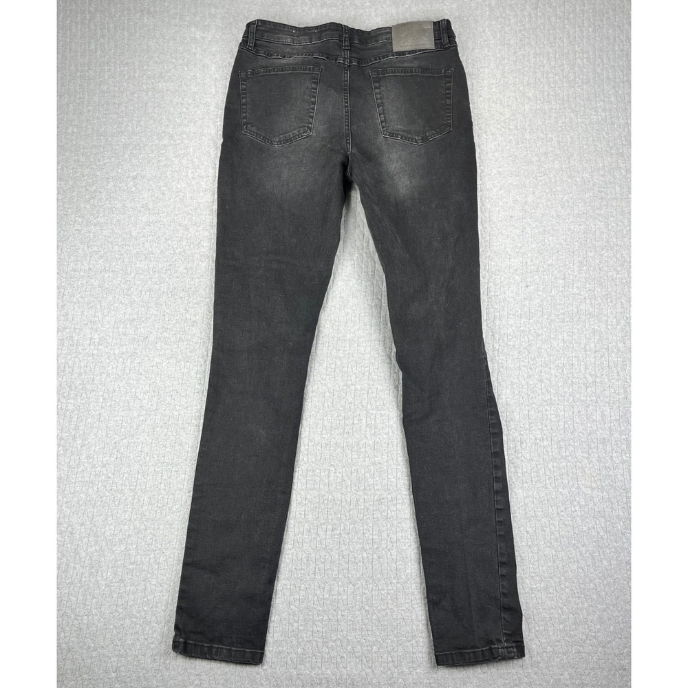 Hoxton Denim Super Skinny Goth Core Punk Jeans Men 34x34 (30X33 Black Distressed - Picture 3 of 15